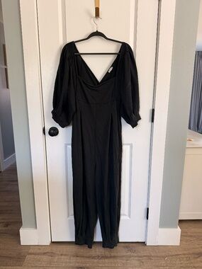 Free people black whimsigoth/boho jumpsuit